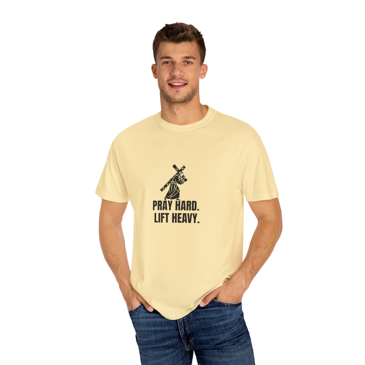 Pray Hard Lift Heavy Tee, Inspirational  Apparel
