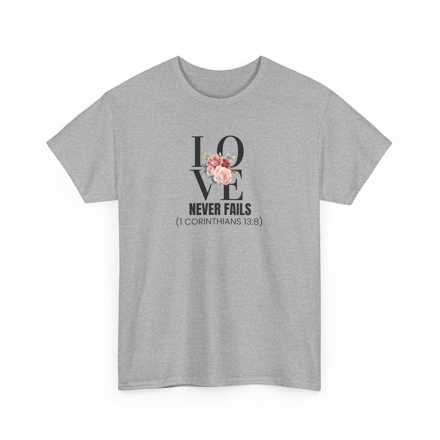 Love Never Fails Unisex Cotton Tee - Inspirational Shirt
