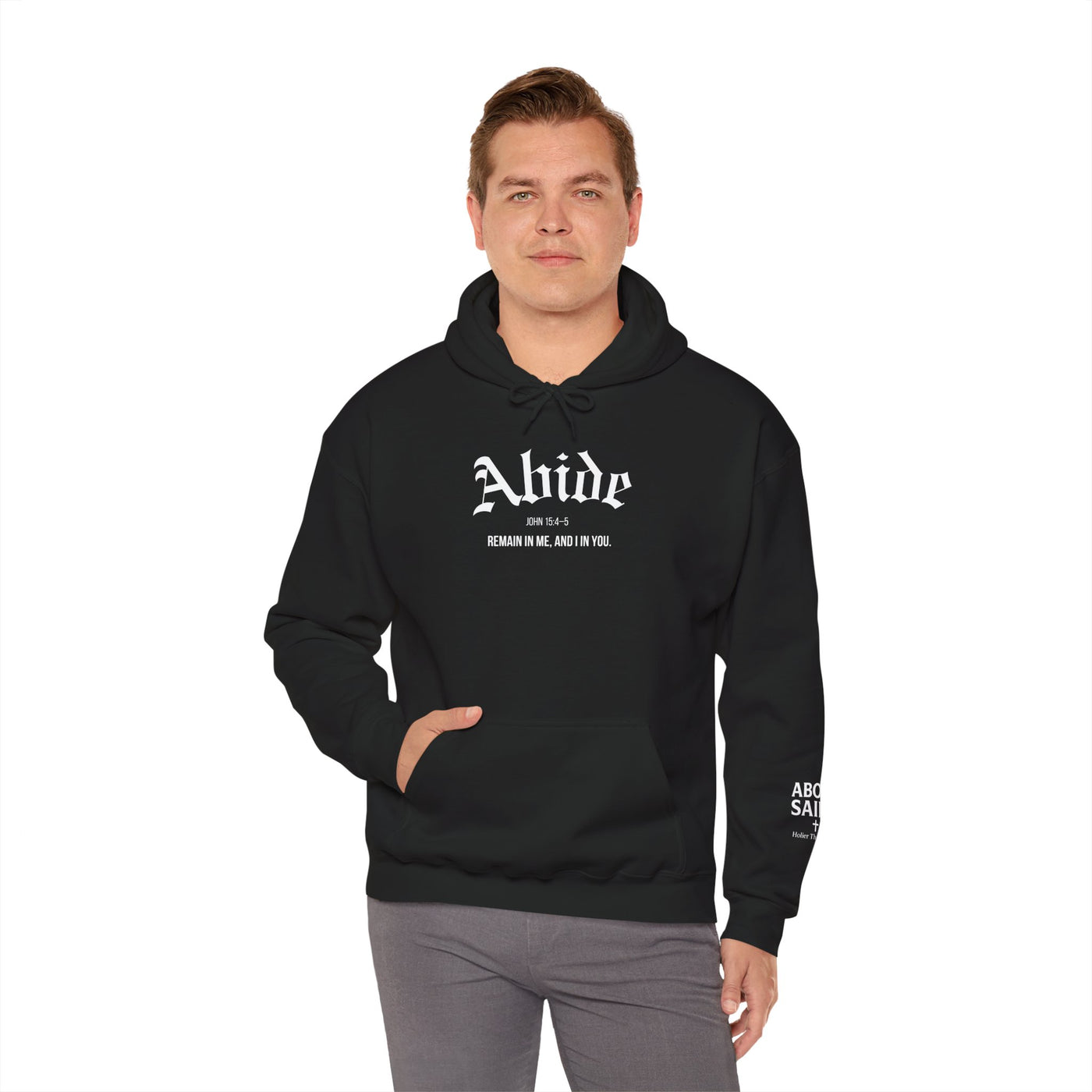 Cozy Abide Hoodie for Faith & Inspiration, Unisex Sweatshirt for Everyday Wear