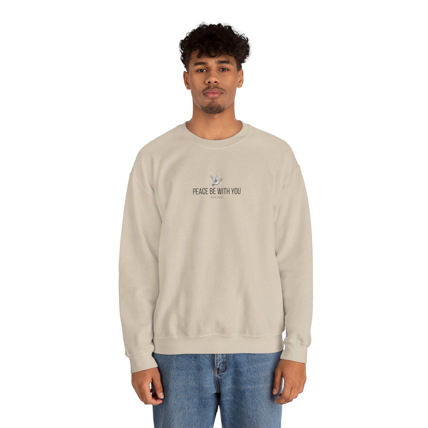 Unisex Peace Be With You  Cozy Crewneck Sweatshirt
